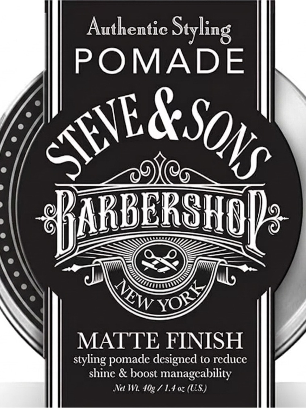 Steve & Sons Barbershop New York, Matte Finish Pomade for Men. NEW.